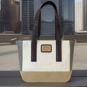 NEW Loungefly Disney MICKEY & Friends Vegan Leather & Canvas Tote Crossbody Bag